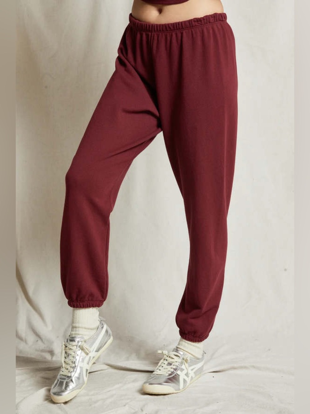 PERFECT WHITE TEE Johnny Easy Sweatpants French Terry Cranberry Size L
